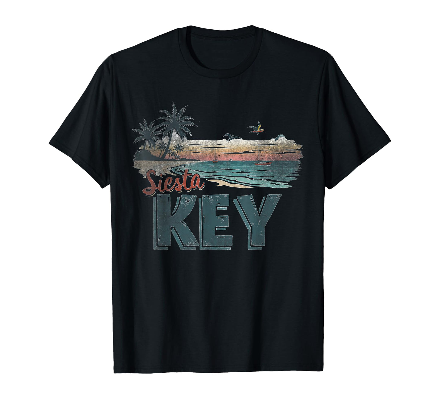 Retro Siesta Key Landscape Vintage Souvenir T-Shirt