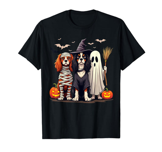 Cavalier King Charles Spaniel Halloween Costume Mum Witch T-Shirt