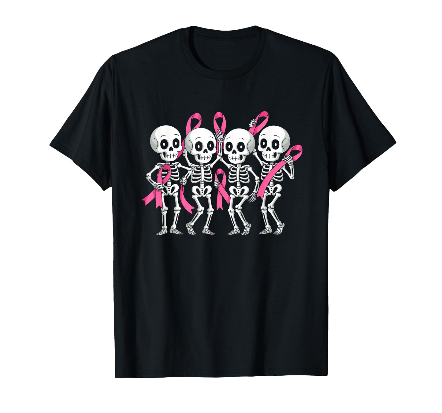 Breast Cancer Skeletons Dancing Awareness T-Shirt