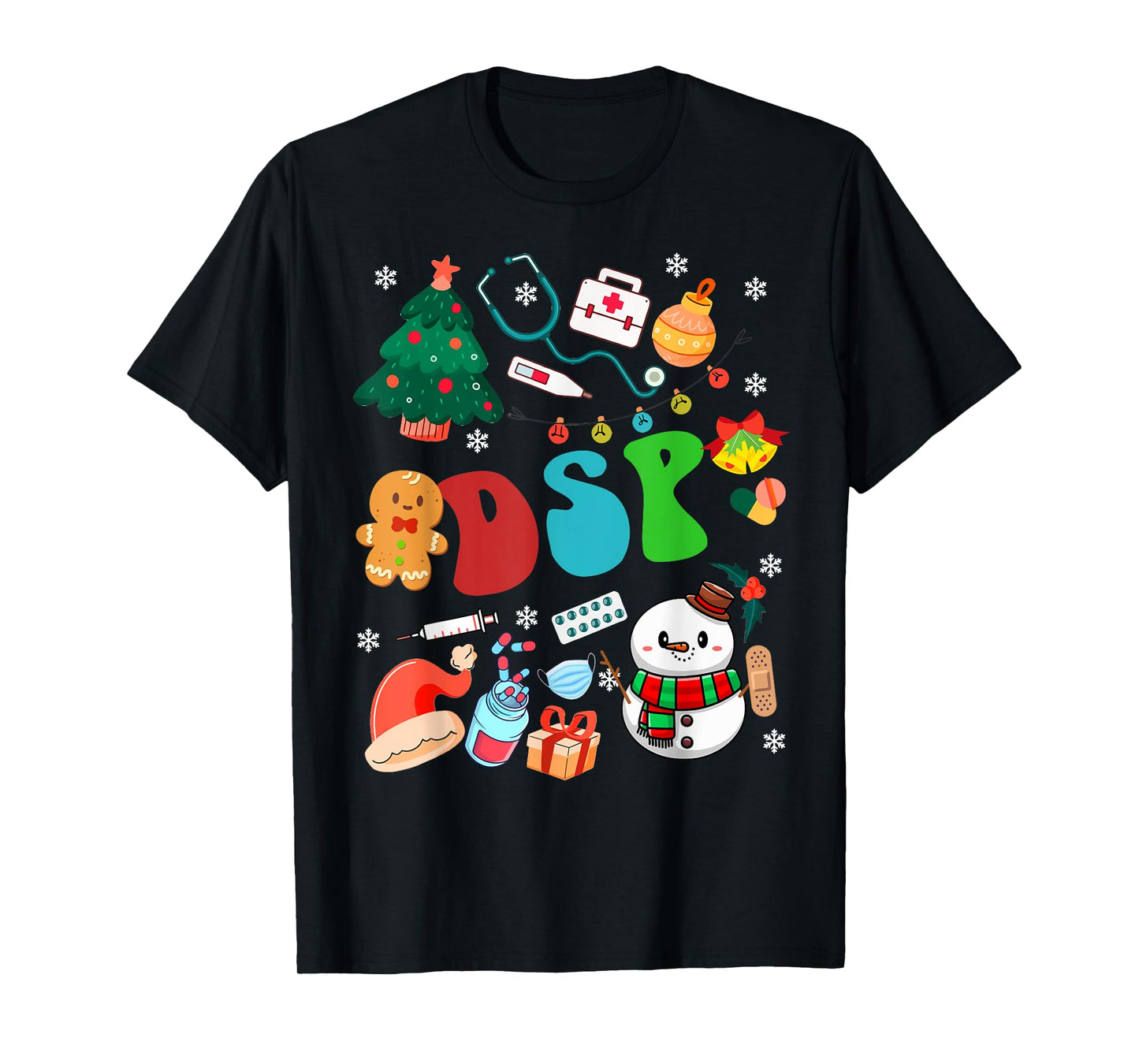 DSP Christmas Retro Groovy Xmas Gift Men Women ER Nurse T-Shirt