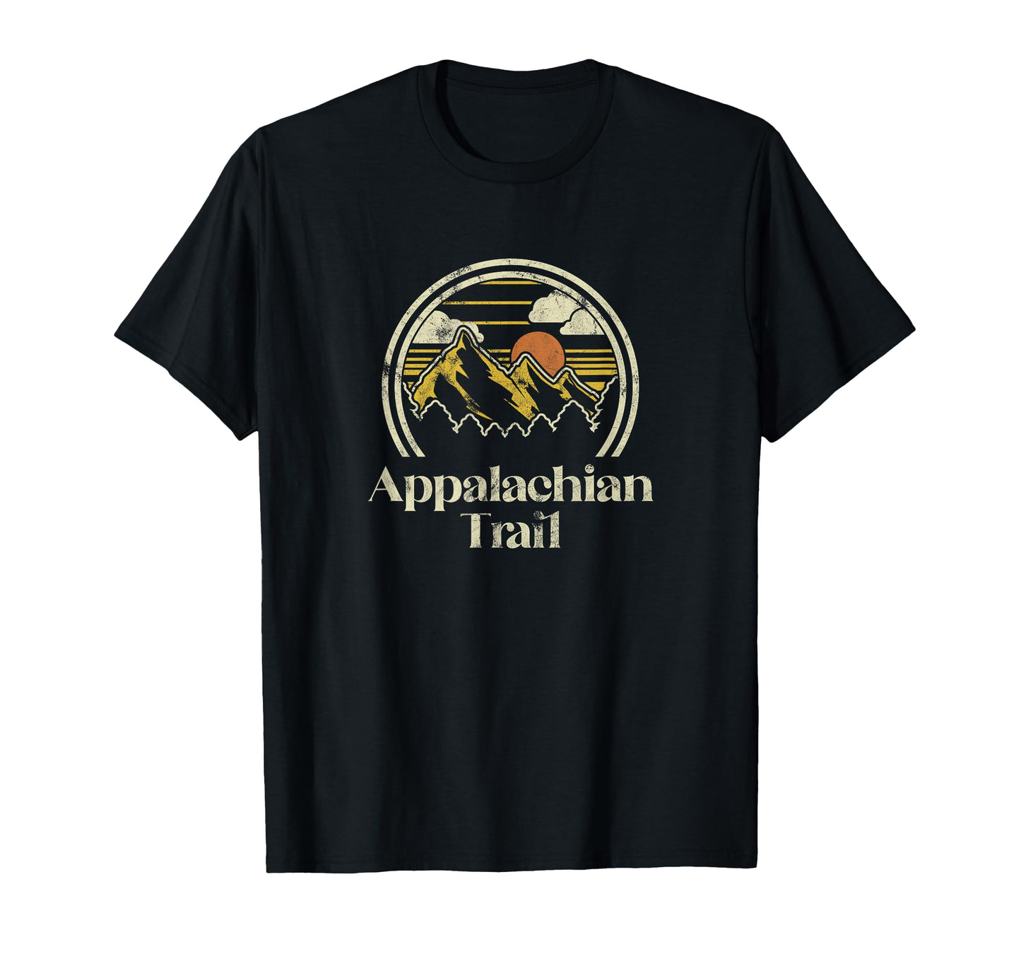 Appalachian Mountains Trail Vintage Hiking Camp Retro T-Shirt, Grey, Small