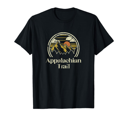 Appalachian Mountains Trail Vintage Hiking Camp Retro T-Shirt, Grey, Small