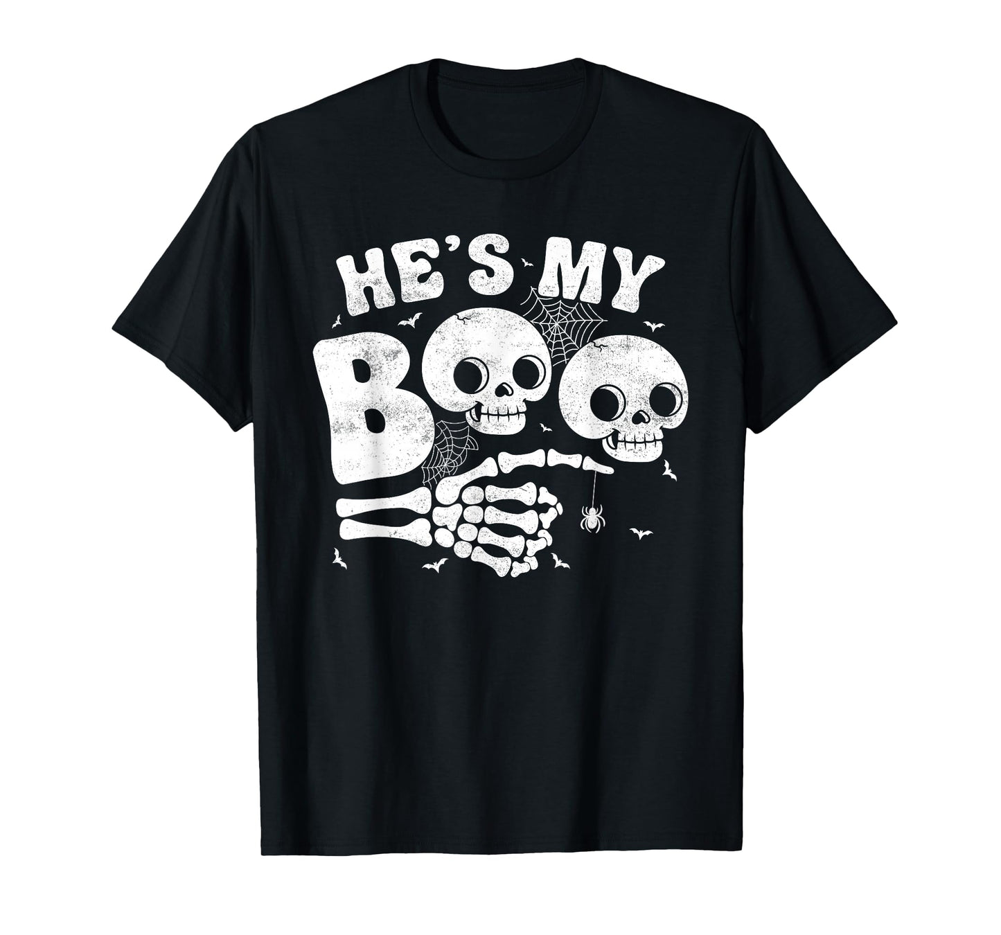 He’s My Boo Skeleton Couple Matching Halloween Costume T-Shirt
