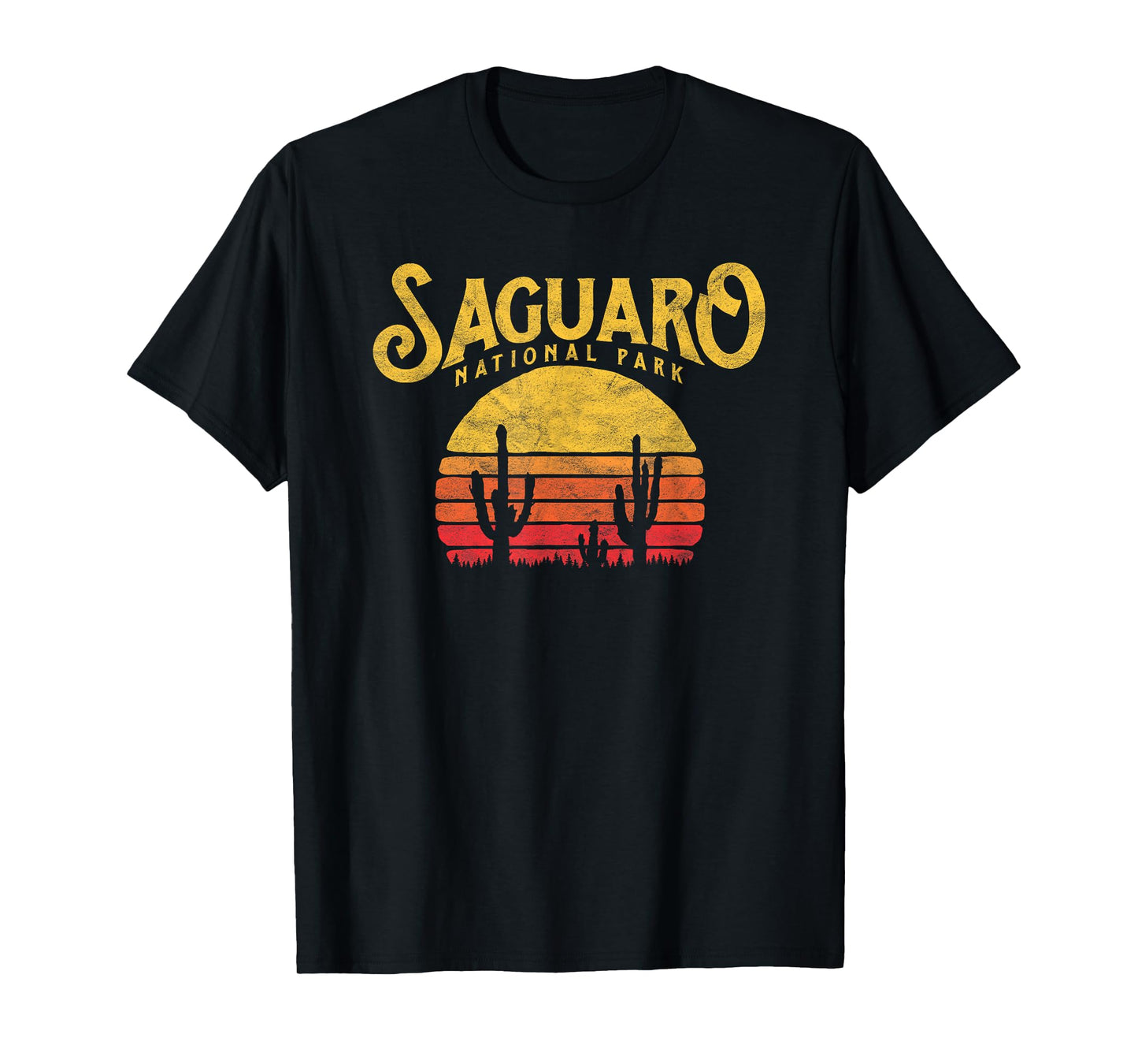 Vintage Saguaro National Park T-Shirt - Retro Cactus & Sun T-Shirt