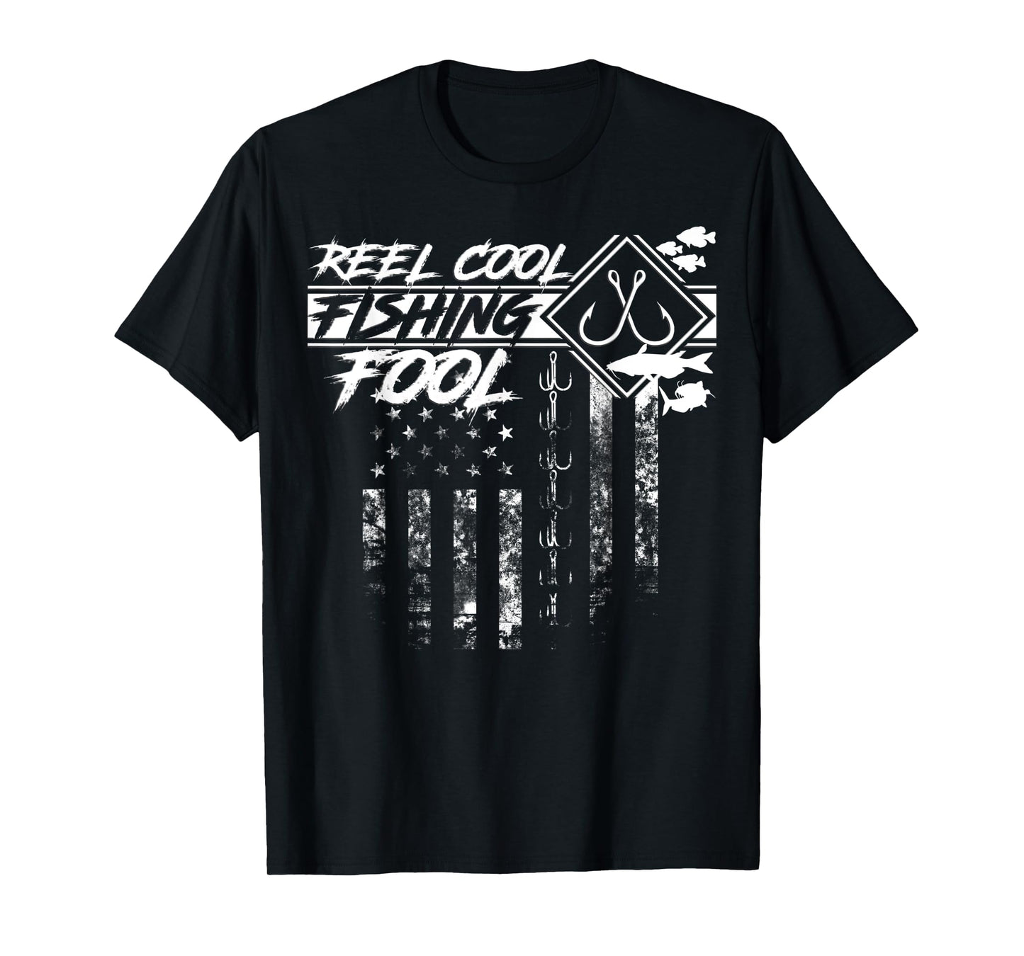 Reel Cool Fishing Fool American Flag Shirt T-Shirt for Women Men