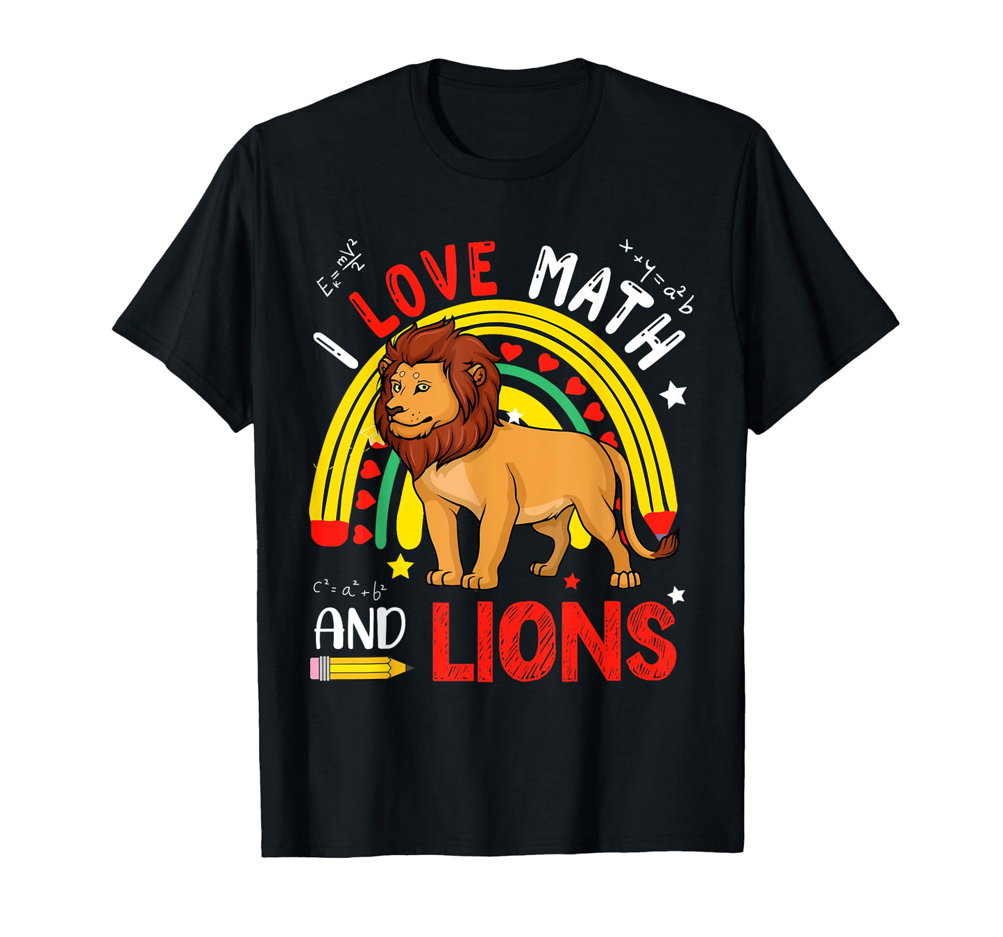 I Love Math And Lions Costume Math Lover Teacher Student T-Shirt