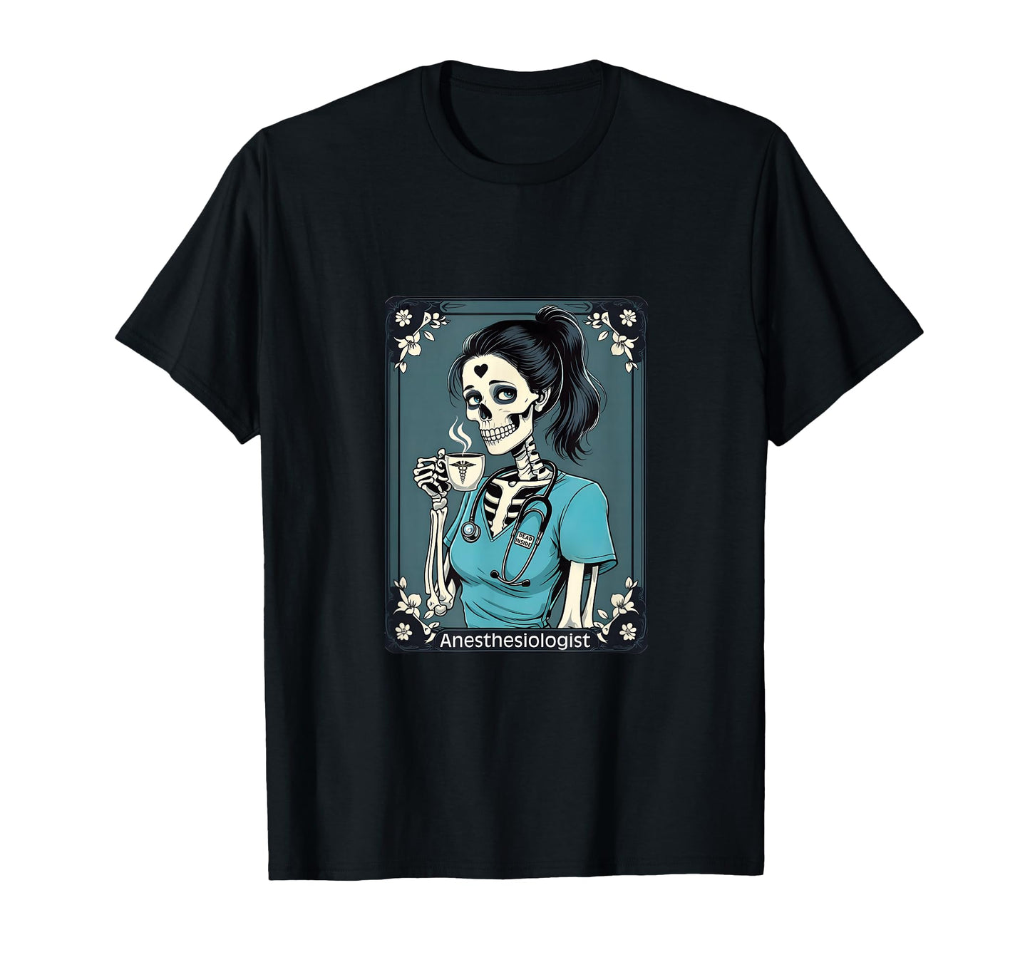 Anesthesiologist Taro Card Funny Skeleton Halloween T-Shirt