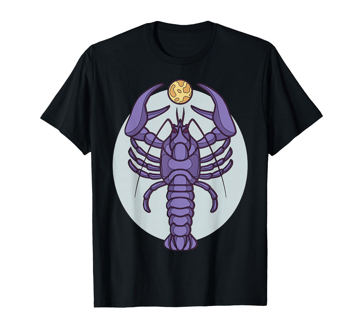 Purple Lobster Illustration For Adults Full Moon T-Shirt