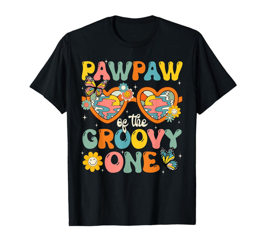 Pawpaw of the Groovy One Glasses Birthday Party T-Shirt