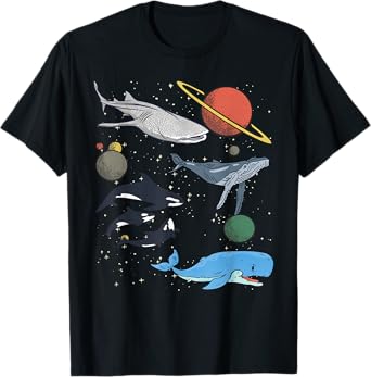 Galaxy Space White Shark Fin Costume Adult Mens Womens shark T-Shirt