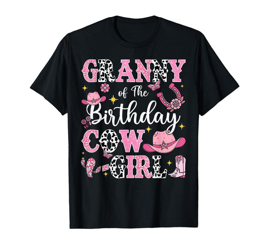 Granny Of The Birthday Cow-Girl Rodeo Cow Girl Birthday T-Shirt