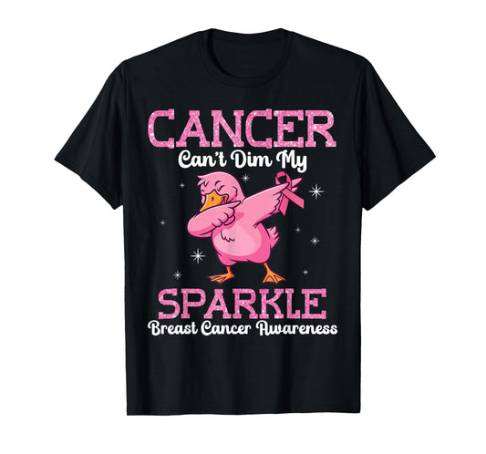 Duck Dabbing Cancer Can’t Dim Me Breast Cancer Awareness T-Shirt