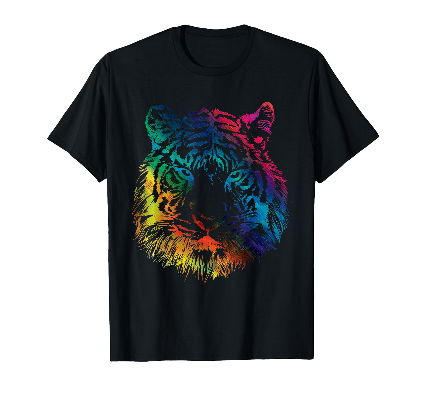 Rainbow Tiger Graphic Animal Lover T-Shirt