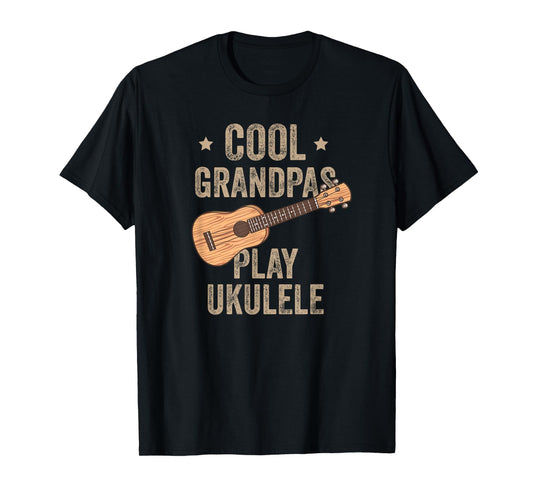 Cool Grandpas Play Ukulele Ukulele Music Guitar T-Shirt