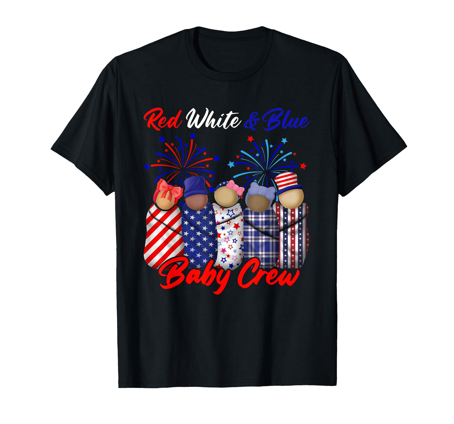Red White And Blue Baby Crew 4th Of July Nicu Nurse Womens T-Shirt