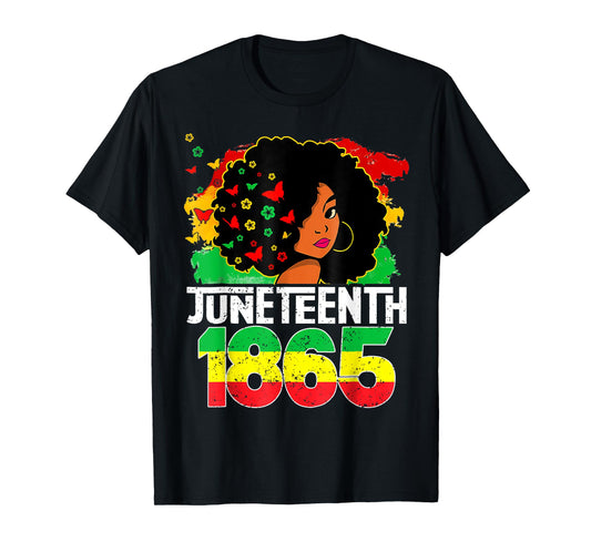 Juneteenth Is My Independence Day Black Women Freedom 1865 T-Shirt