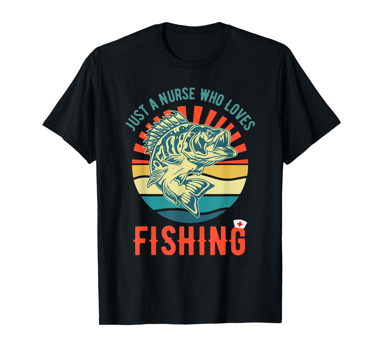 Just a Nurse Who Loves Fishing Retro Fisherman Gifts T-Shirt