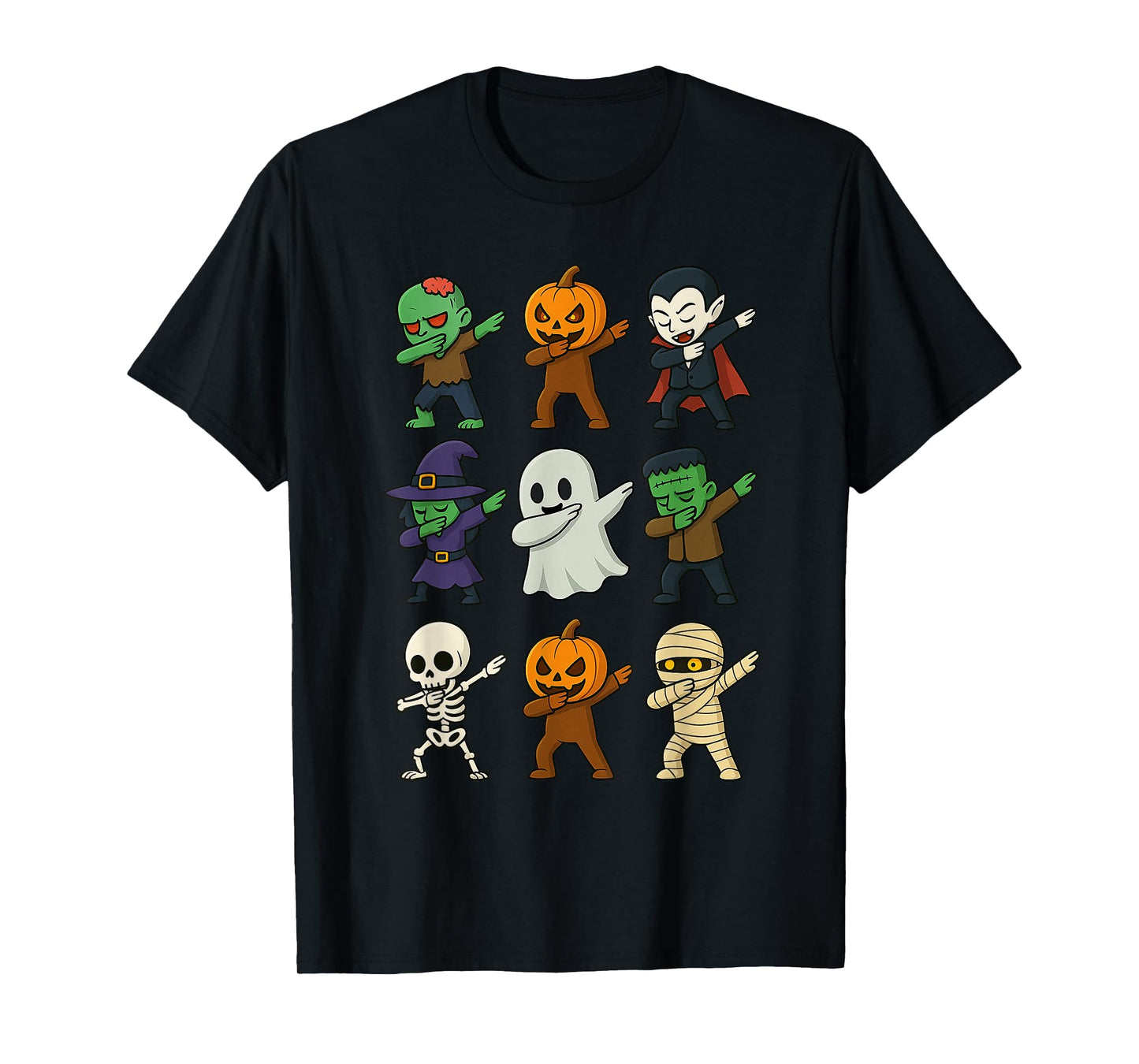 Dabbing Halloween Boys Skeleton Zombie Scary Pumpkin Mummy T-Shirt
