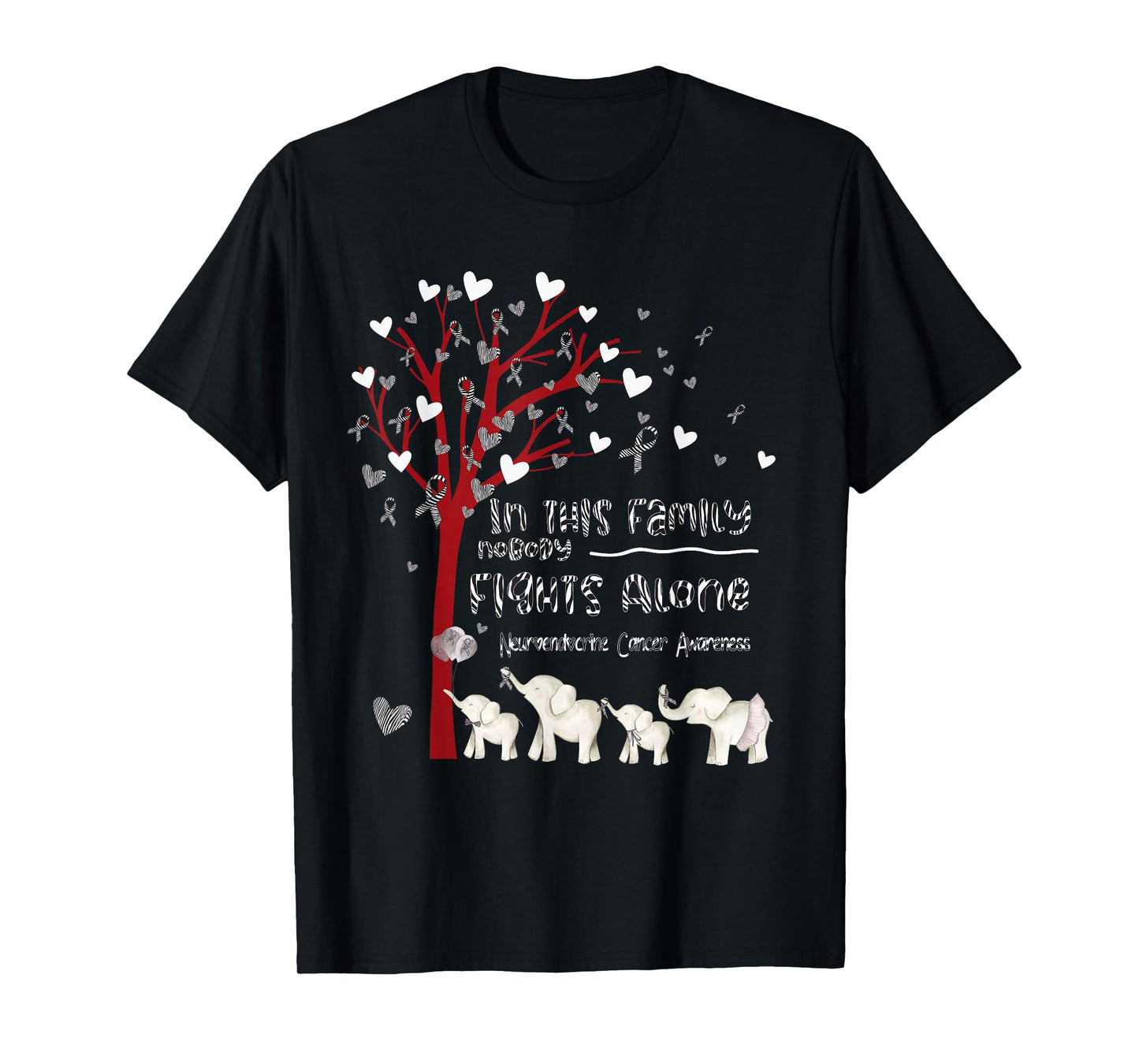 In This Family Nobody Fights Alone Neuroendocrine Cancer T-Shirt