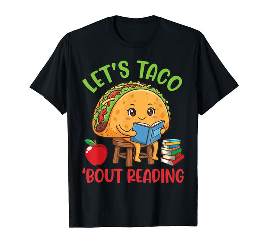 Cute Taco Reader and Books Let’s Taco Bout Reading Halloween T-Shirt