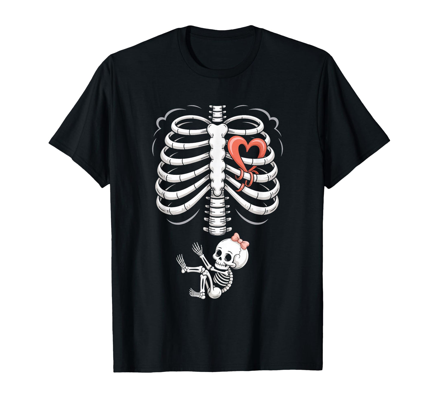 Baby Shower Skeleton Halloween Pregnancy Annoucement Girls T-Shirt