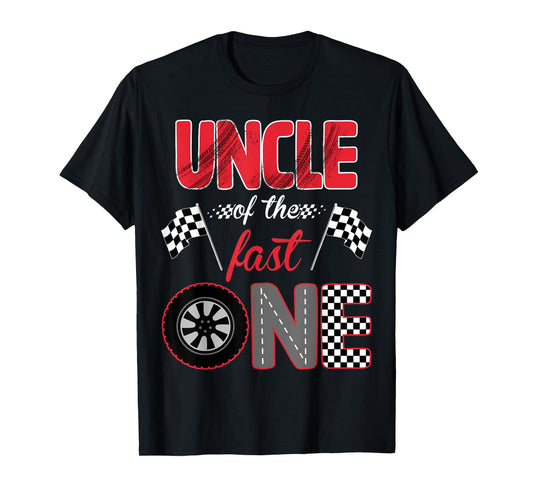 Uncle Of The Fast One Birthday 1st Race Car Family T-Shirt