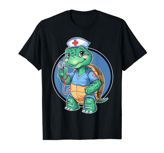 Cute Nurse Turtle – Funny Medical & Nurse Appreciation T-Shirt
