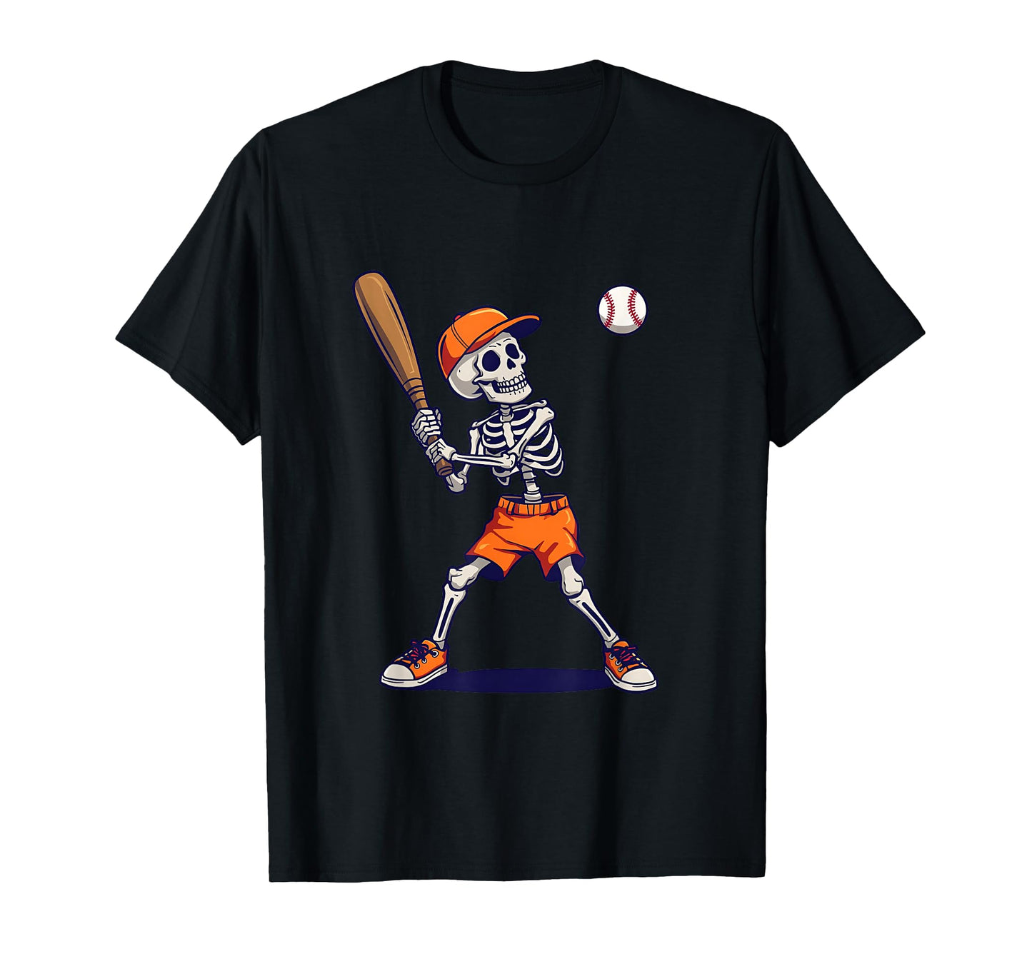 Skeleton Baseball Halloween Funny Spooky Player Baseball T-Shirt