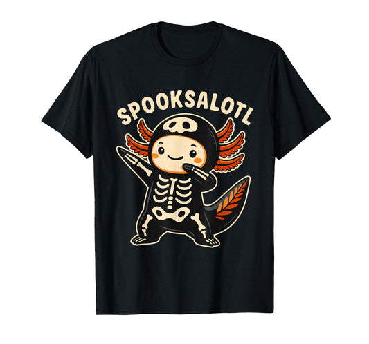 Cute Spooksalotl Skeleton Axolotl Dabbing Halloween Dab T-Shirt