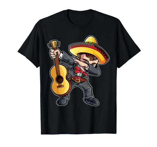 Dabbing Mariachi Cinco de Mayo Boys Girls Men Mexican Funny T-Shirt