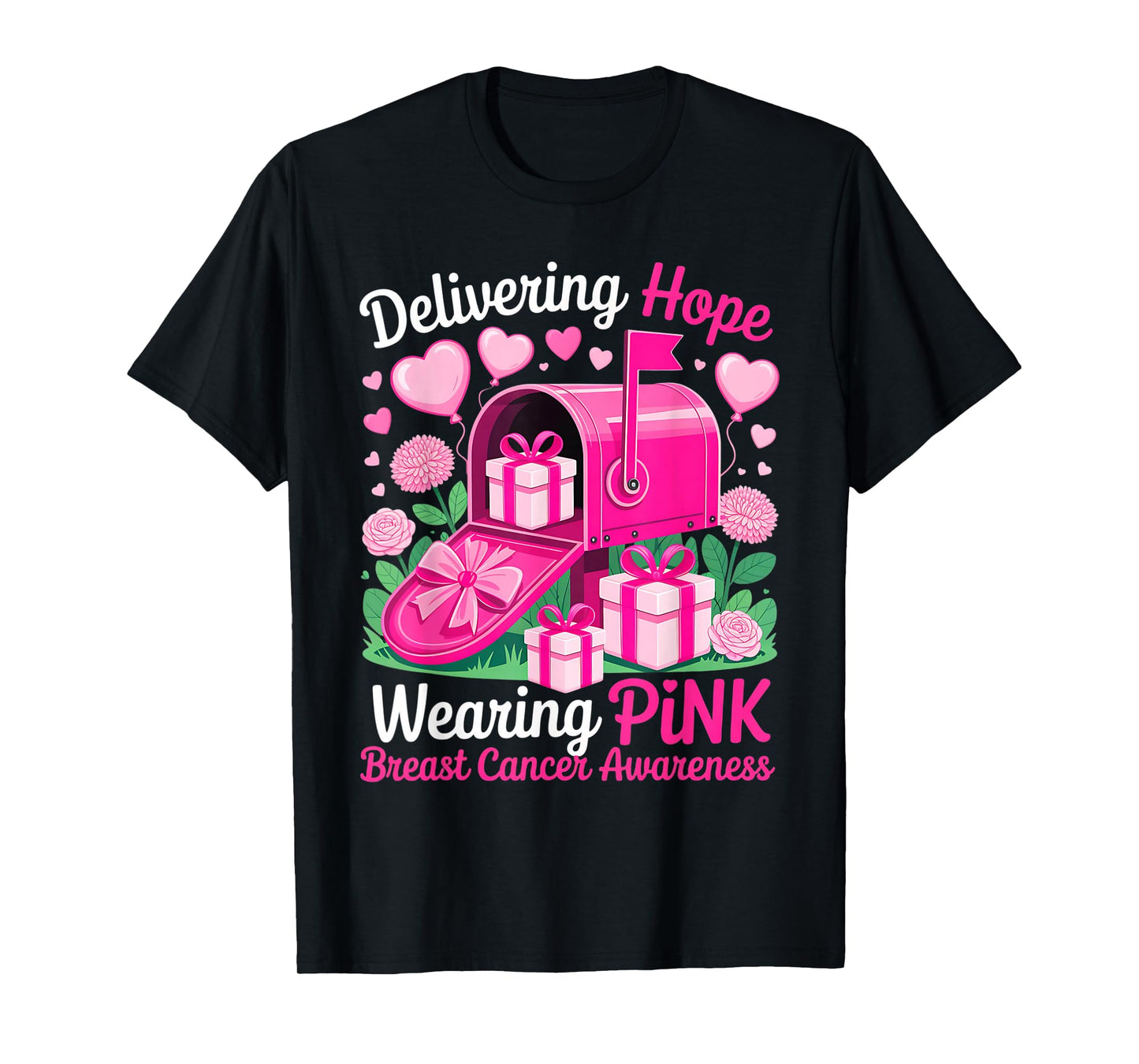 Postal Worker Breast Cancer Awareness October We Wear Pink T-Shirt