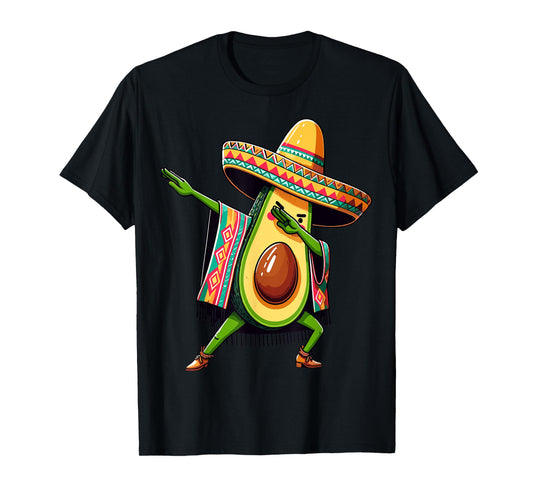 Dabbing Avocado Mexican Poncho Cinco de Mayo T-Shirt