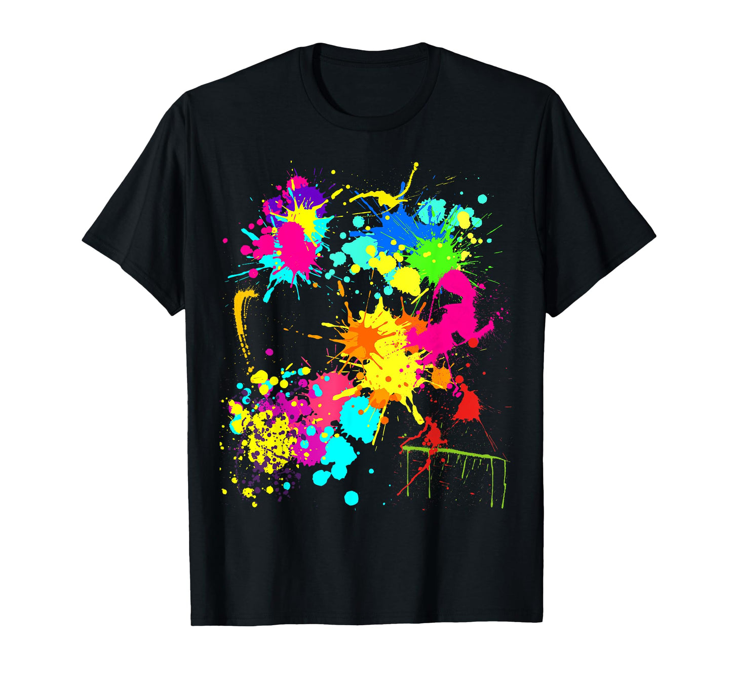 Color Splatter Colorful Paint Party Funny Team T-Shirt