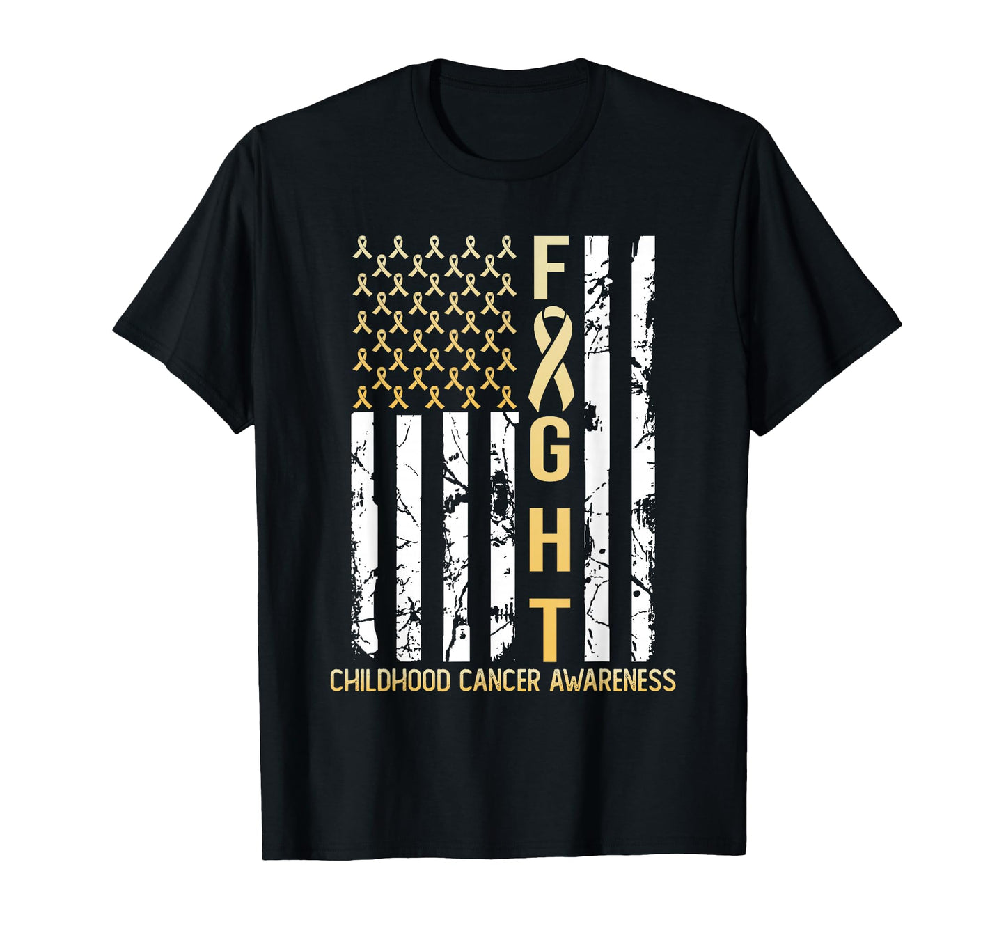 USA Gold Flag Childhood Cancer Awareness Month September T-Shirt