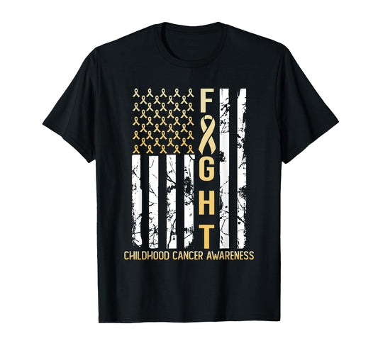 USA Gold Flag Childhood Cancer Awareness Month September T-Shirt