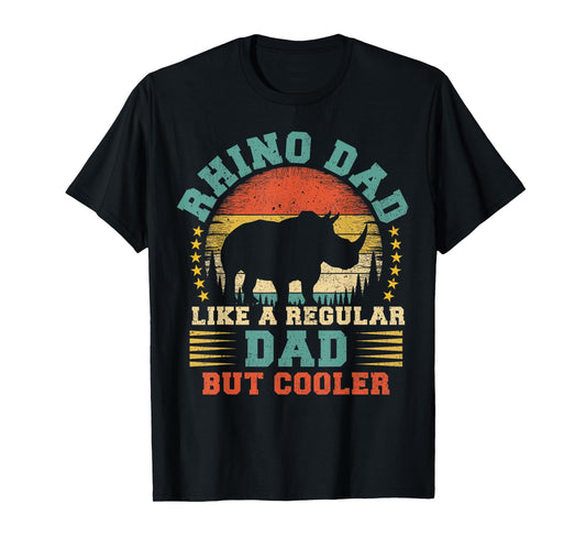 Vintage Rhino Dad Like A Regular Dad Rhino Father's Day T-Shirt