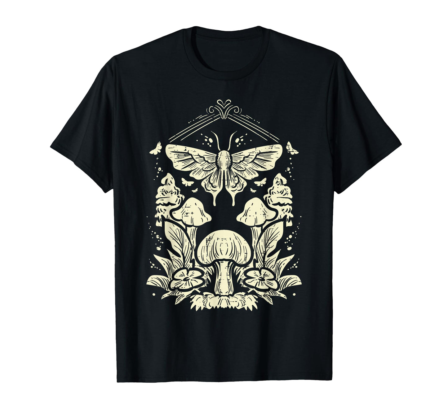 Moth Mushrooms Fairycore Fairy Grunge Nature Women Girls Kid T-Shirt