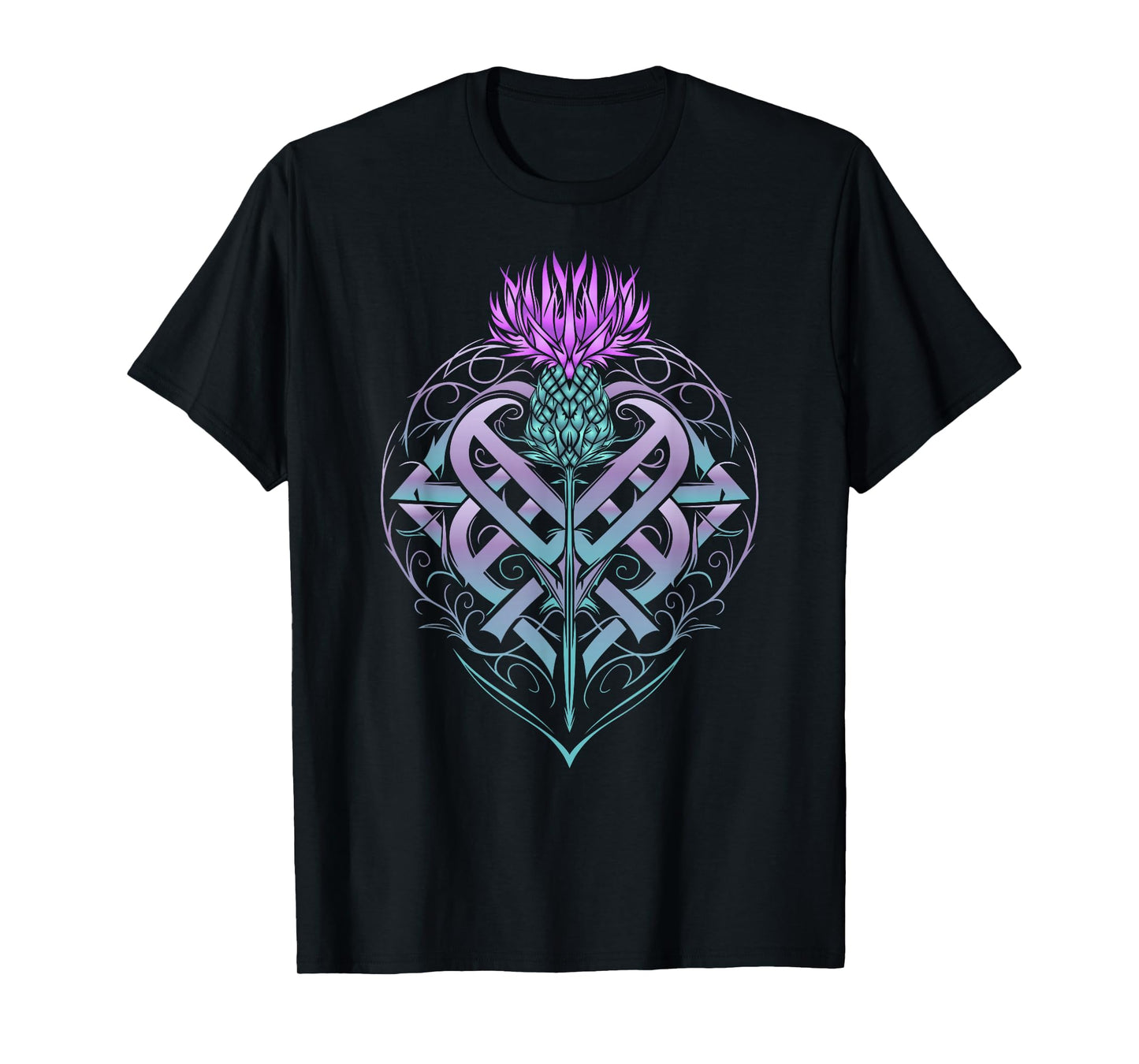 Scottish Thistle with Shield and Celtic Knots Thistle Lover T-Shirt