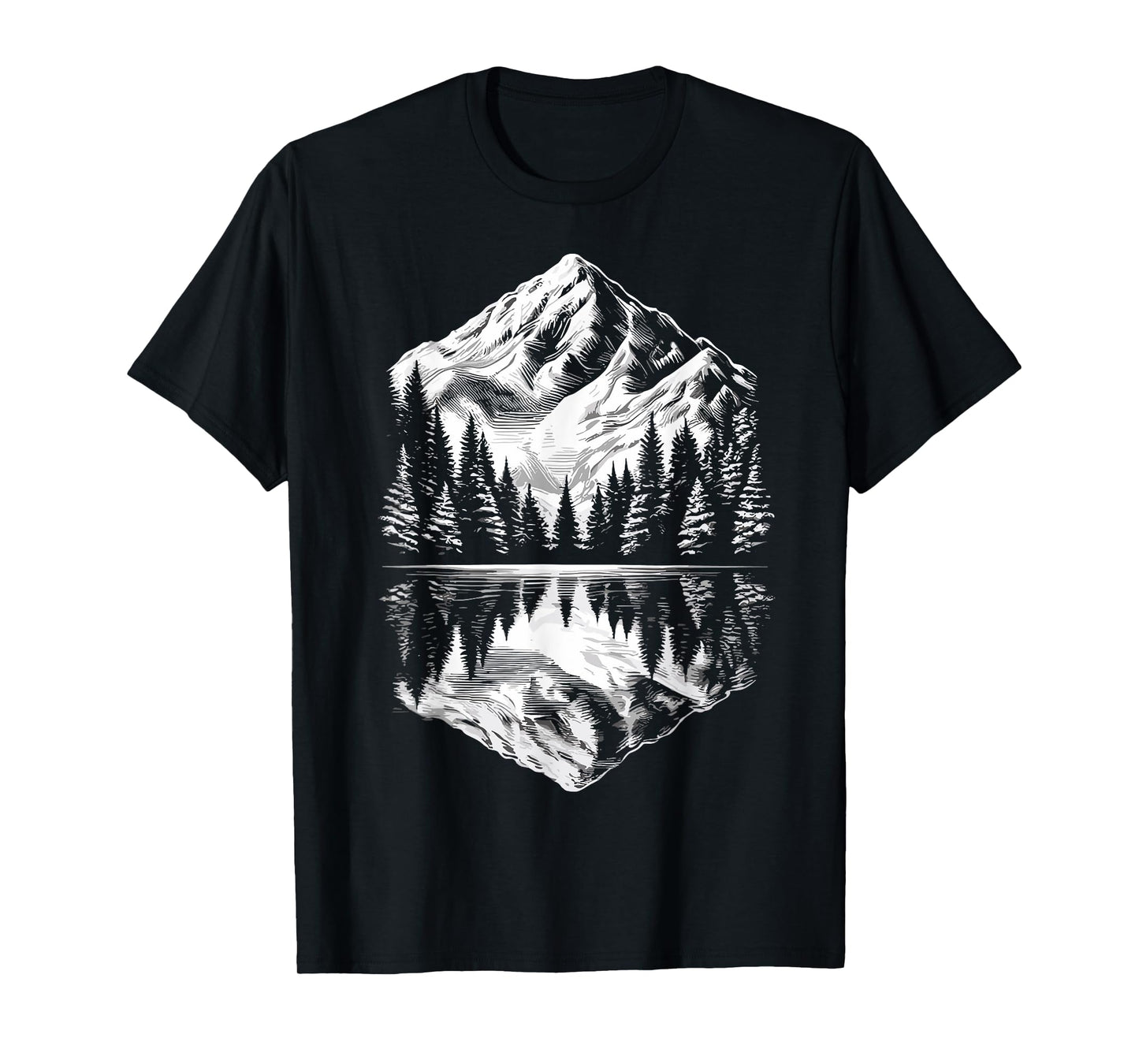 Wildlife Mountain Landscape Reflection Forest Outdoor T-Shirt