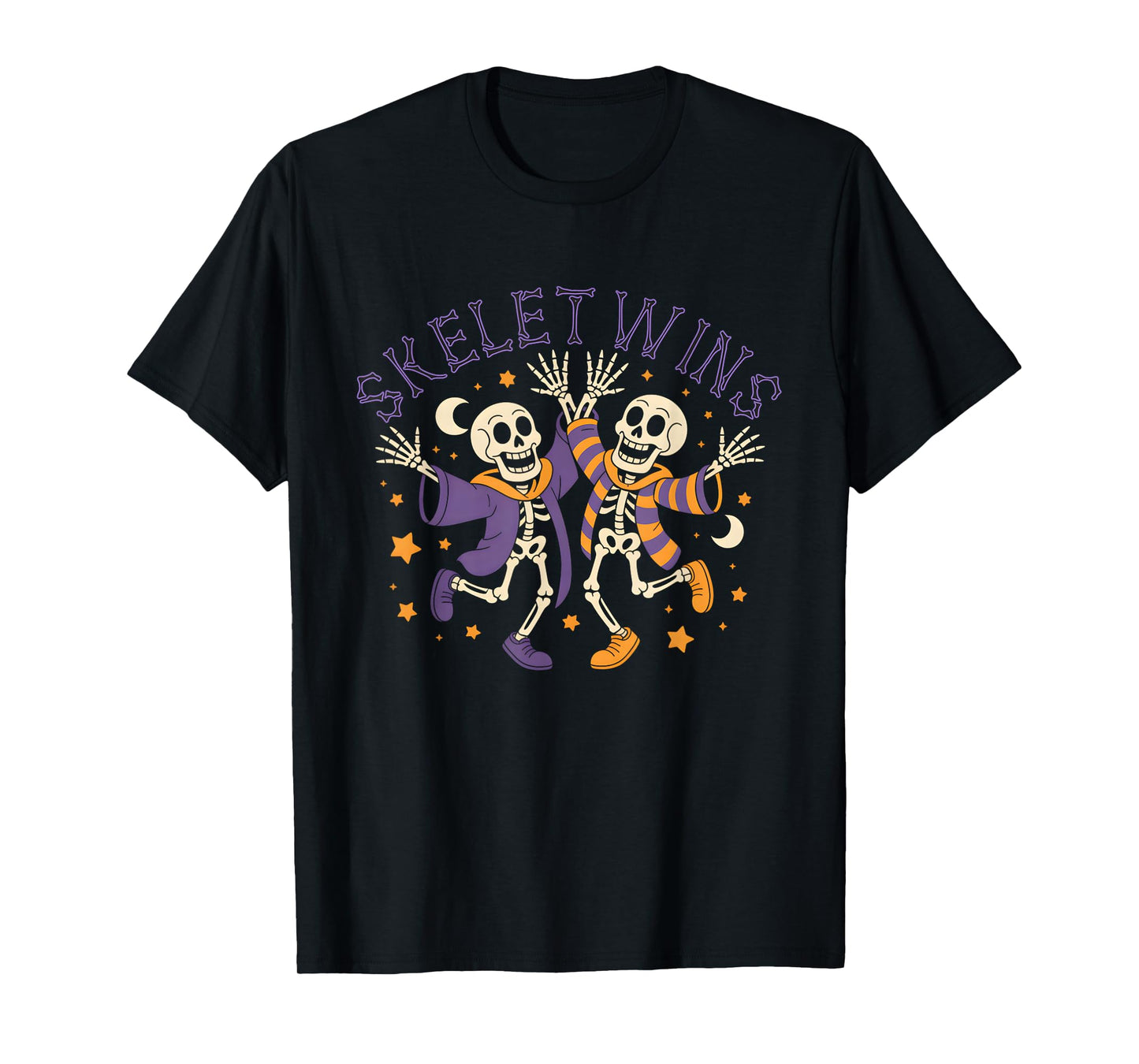 Twins Halloween Matching Skeletwins Funny Dancing Skeletons T-Shirt