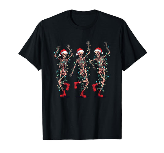 Dancing Skeletons Christmas Lights T-Shirt