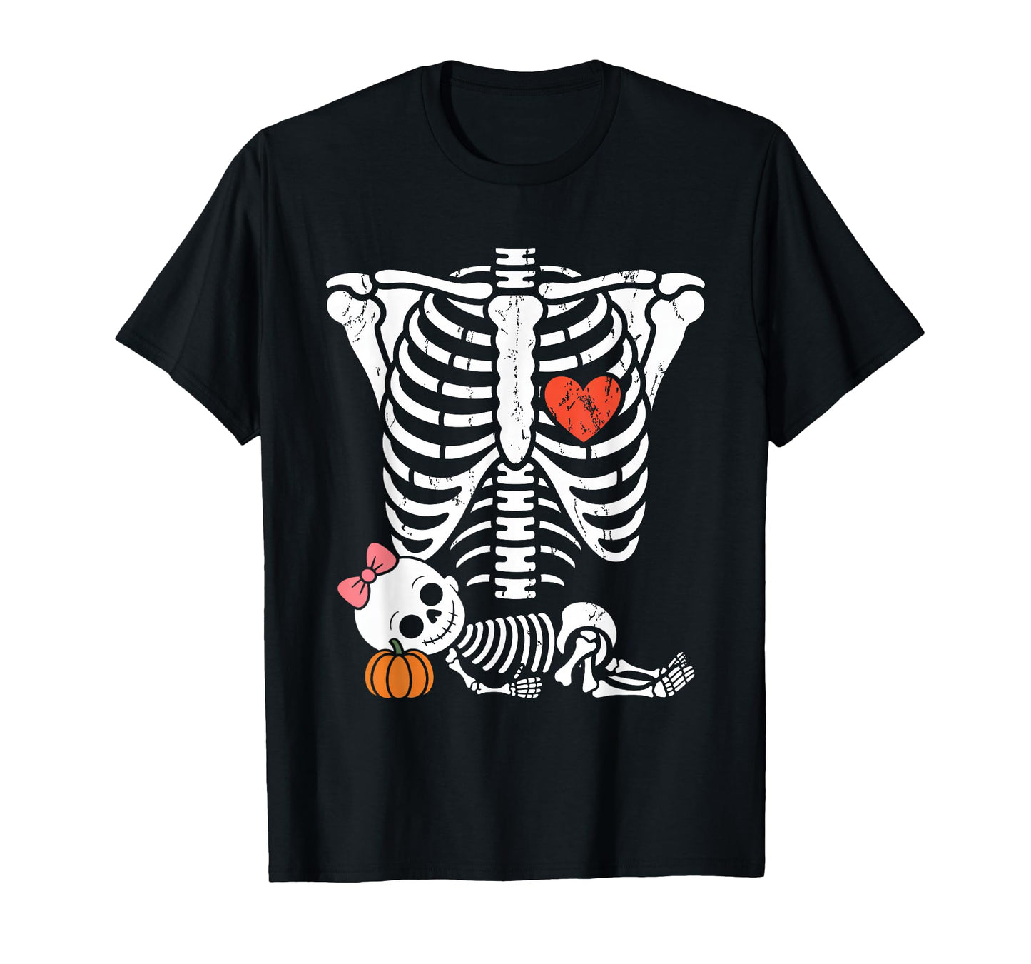 Baby Shower Skeleton Halloween Pregnancy Annoucement Girls T-Shirt