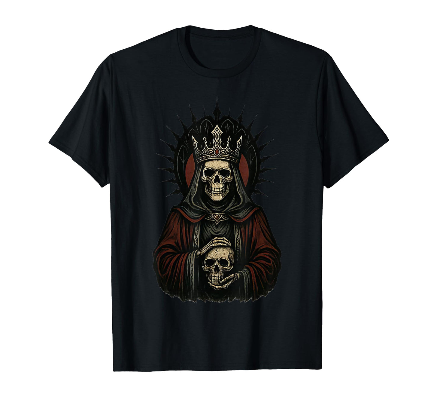 Skeleton Queen Throne of Shadows Dark Gothic T-Shirt