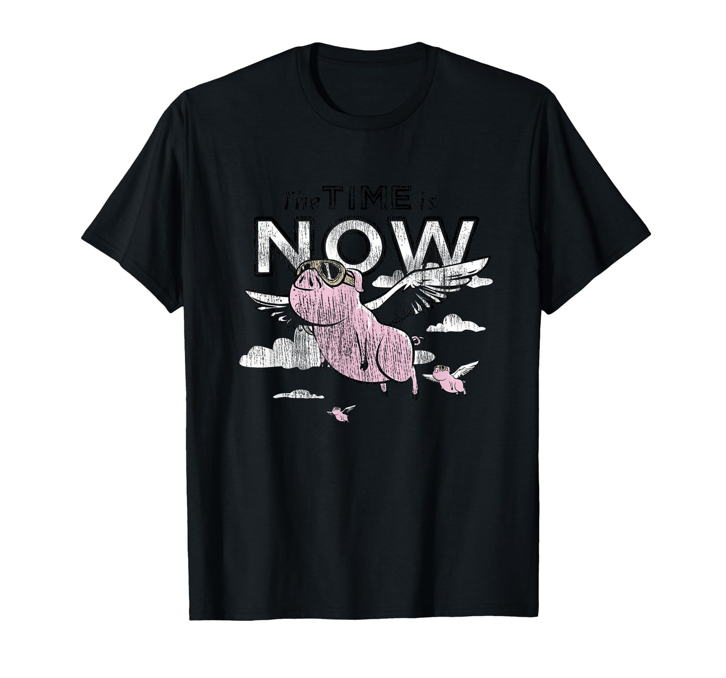 The Time Is Now Flying Pig T-Shirt