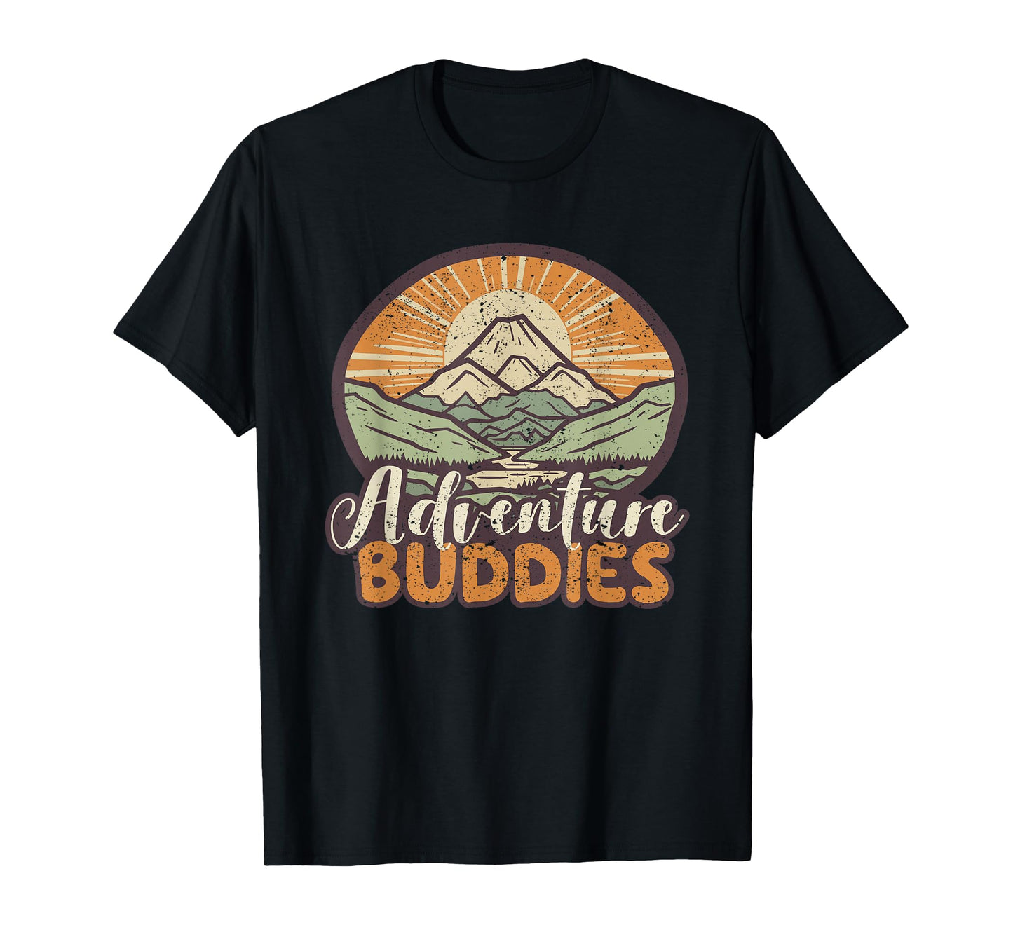 Adventure Buddies Couples Funny Hiking Adventure Mountains T-Shirt