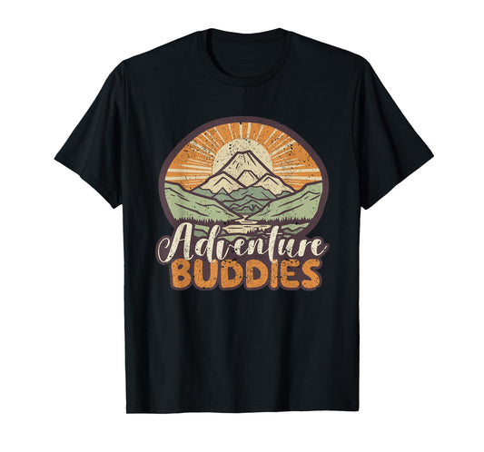 Adventure Buddies Couples Funny Hiking Adventure Mountains T-Shirt