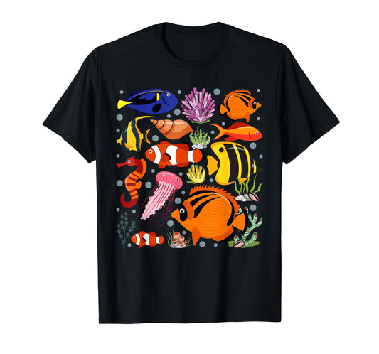 Cute Sea Animal Oceans Clownfish Aquarium Toddler Boy Girl T-Shirt