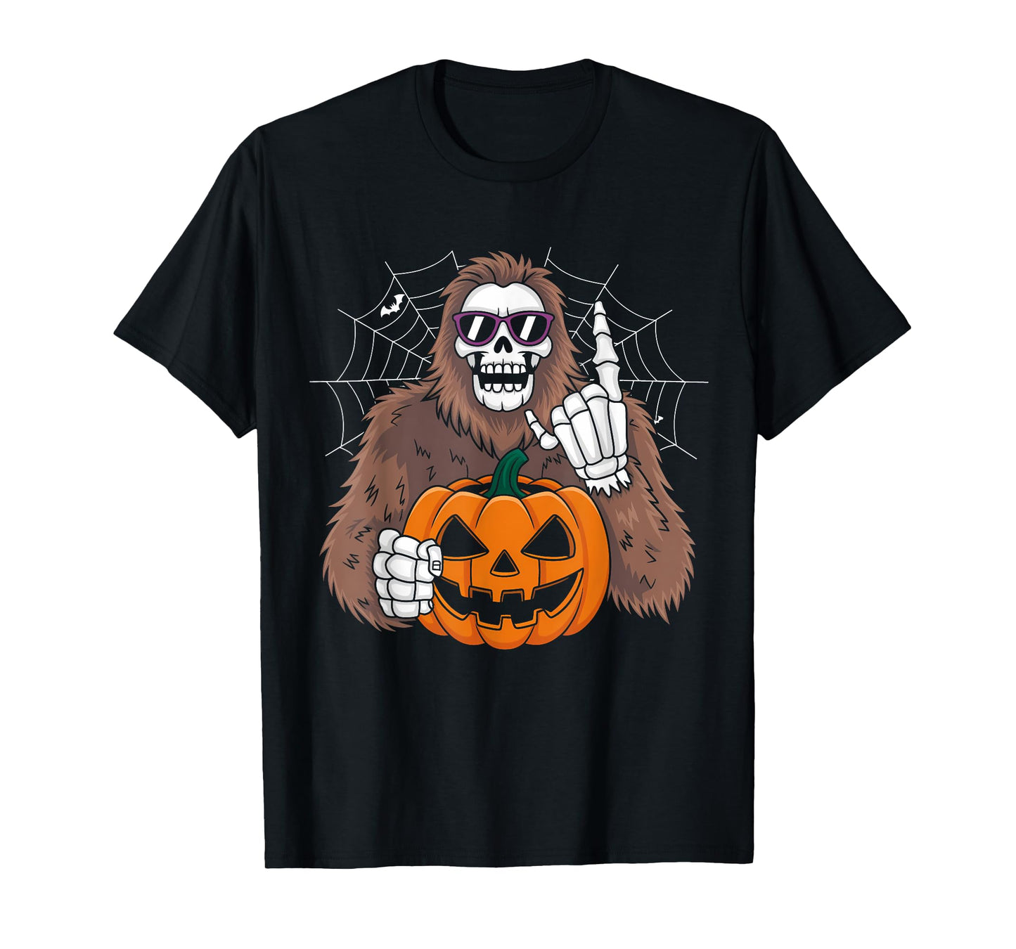 Spooky Bigfoot Jack O Lantern Skeleton Halloween Men T-Shirt