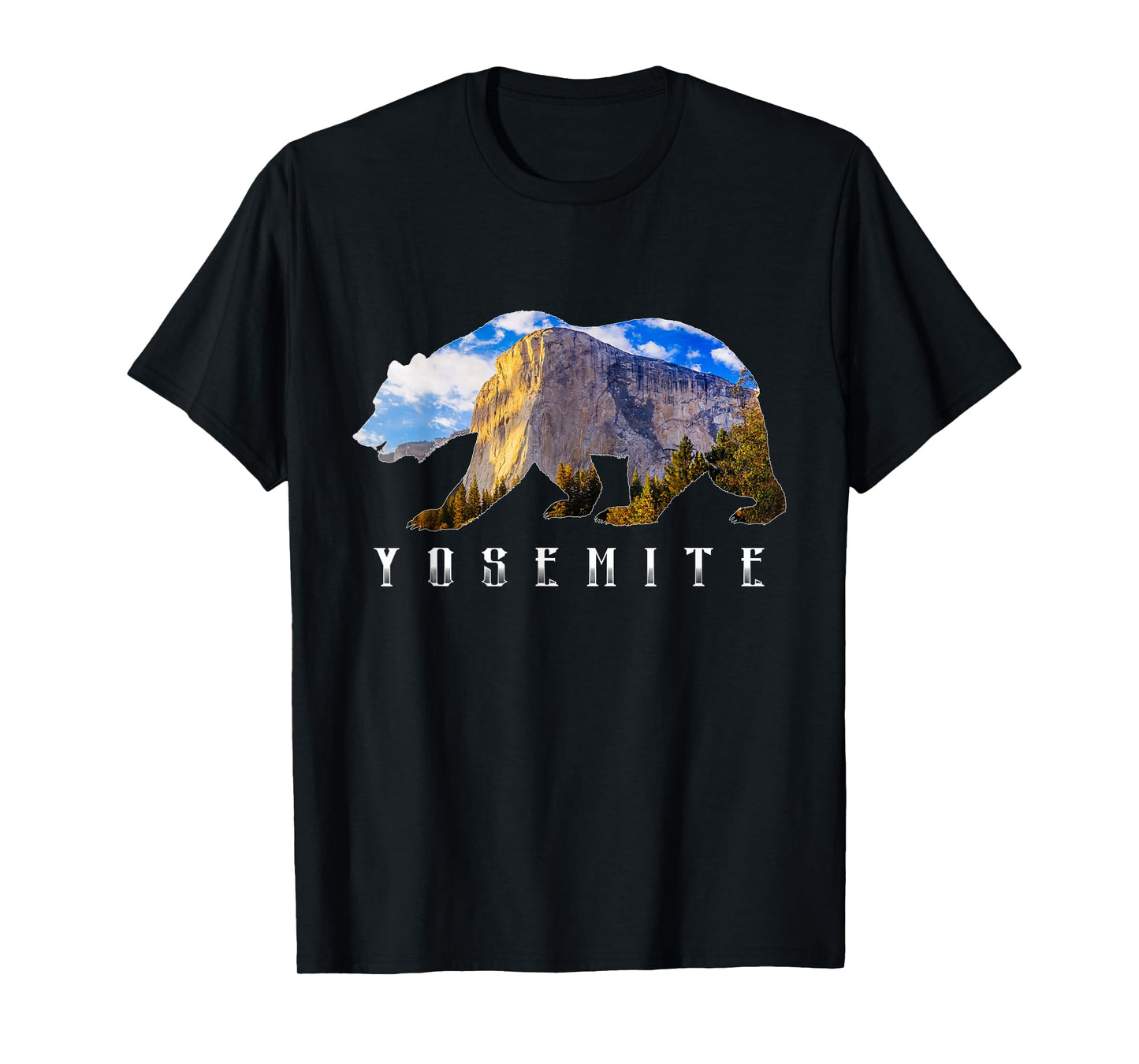 California Bear with Yosemite National Park Image Souvenir T-Shirt