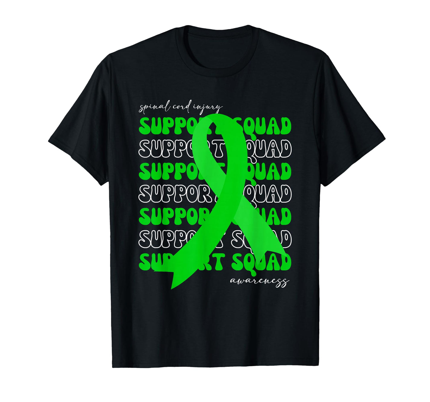 Support Squad Spinal Cord Injury Awareness Ribbon Fighter T-Shirt